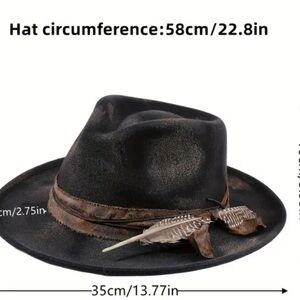 Distressed Fedora Hat Unisex